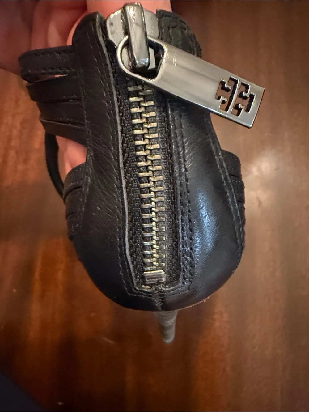 Tory Burch Black Leather Caged 